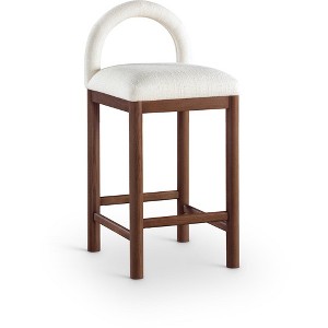 Meridian Furniture,Conrad Cream Linen Textured Fabric Counter Stool - 1 of 4