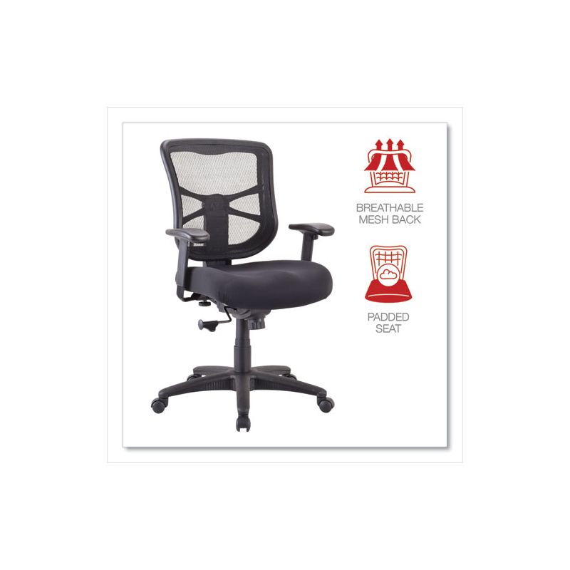Alera Alera Elusion Series Mesh Mid-Back Swivel/Tilt Chair, Supports Up to 275 lb, 17.9" to 21.8" Seat Height, Black, 5 of 8