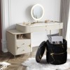 NicBex Set of 2 Round Storage Ottoman,Vanity Stool with Removable Lid,Foot Rest Ottoman with Storage for Living Room,Bedroom,Office - 3 of 4