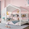 Twin/Full Size House Platform Bed Frame Toddler Floor Bed Kids Montessori Bed Playhouse Bed with Storage Shelf - ModernLuxe - 2 of 4