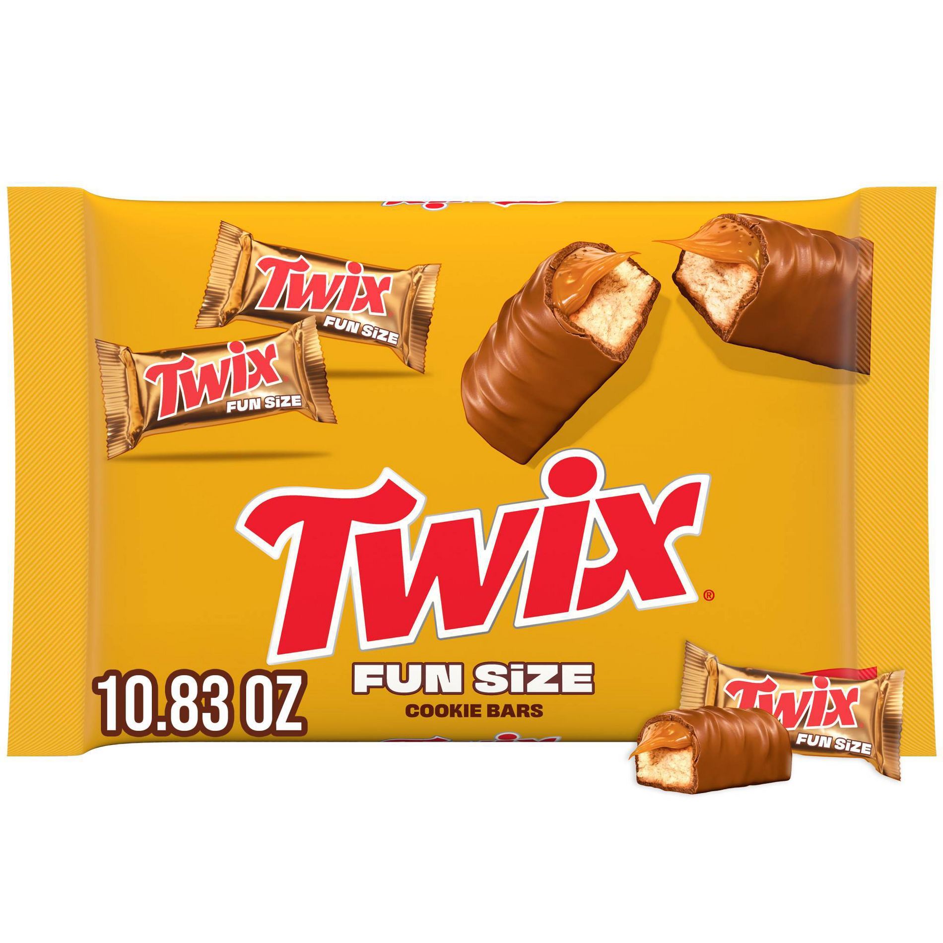 Twix Fun Size Caramel Chocolate Cookie Bar Candy - 10.83oz