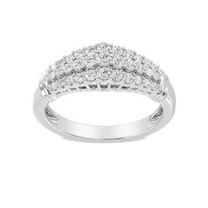 GILDED 1/2 CTTW Lab Grown Diamond Graduated Band Ring in Sterling Silver, Size 7 - 1 of 4