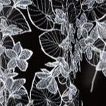 black white stencil floral