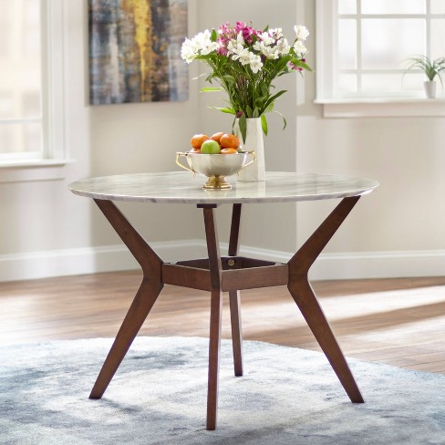 Large round mid discount century dining table