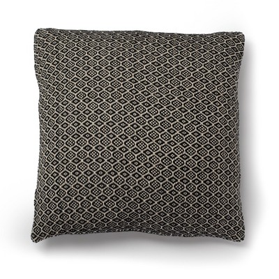 22"x22" Oversize Siya Square Throw Pillow Black/Natural - Sure Fit