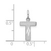 Black Bow Jewelry 14k White Gold, Julia Collection, Small Satin Block Initial T Pendant - 4 of 4