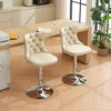 Swivel Velvet Barstools, Modern Upholstered Chrome base Bar Stools with Backs Comfortable Tufted for Home Pub and Kitchen Island-Set of 2 - 2 of 4