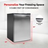 Magic Chef Compact Mini Freezer for Bedroom, Garage, Office, and More with Manual Defrost Function and Recessed Door Handle, Silver - image 3 of 4