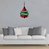 Big Dot of Happiness Holiday Plaid Trees - Hanging Porch Buffalo Plaid Christmas Party Outdoor Decorations - Front Door Decor - 1 Piece Sign - 3 of 4