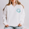 Simply Sage Market S.W.Smiley Embroidered Simple Wink Bold Lightweight Garment Dyed Sweatshirt - 2 of 4