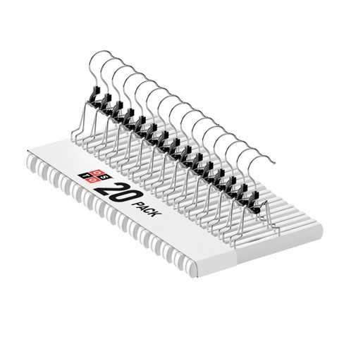 Osto 20 Pack Metal Skirt/pant Hangers With 2 Adjustable Clips With Rubber  Tips. Versatile, Stackable ,cascading And Space-saving : Target