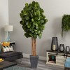 Nearly Natural Fiddle Leaf Artificial Tree in Slate Planter - image 3 of 3