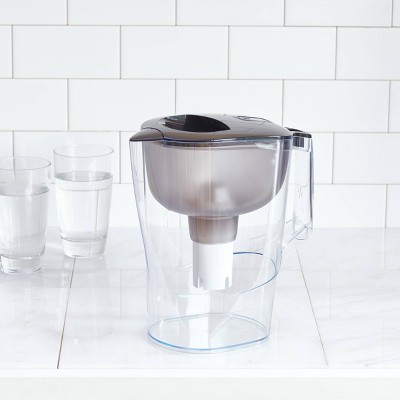 Water Filtration Pitcher Black 10 Cup Capacity - up&up™: Dishwasher-Safe, 2 Filters, Electronic Change-Filter Indicator