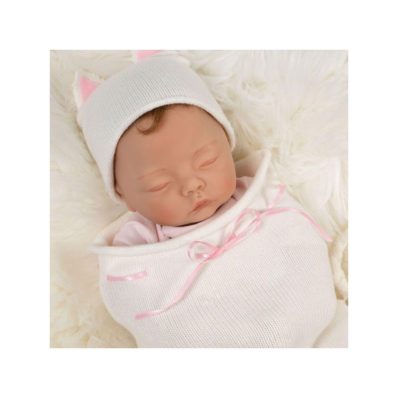 Paradise Galleries Reborn Baby Doll Girl - 18 inch Sleeping Kitten with Rooted Hair, Made in GentleTouch Vinyl, 5-Piece Realistic Doll Gift Set, 1 of 7