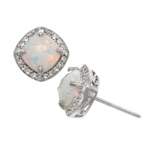 Designs By Gioelli Sterling Silver Created Opal Stud Earrings - 1 of 2