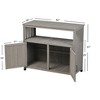 Wooden Patio Bar Table Set with Storage, Buffet Cabinet Sideboard for Outdoor and Indoor - 2 of 4
