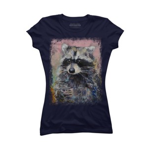 Junior's Design By Humans RACCOON By creese T-Shirt - 1 of 3