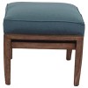 Courtyard Casual Avalon FSC Teak Ottoman Teak in Heather Gray finish Sling deck under cushion for comfort Sunbrella Fabric - 4 of 4