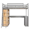 Twin Size Loft Bed with Ladder, Shelves and Desk - 4 of 4