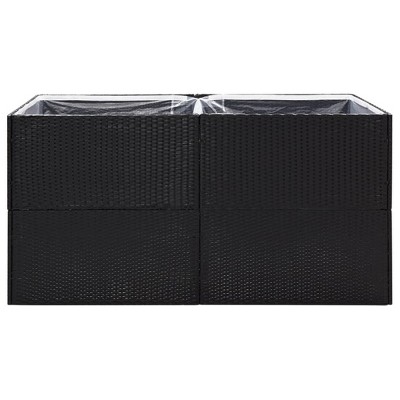 Large Black Poly Rattan Outdoor Garden Planter