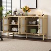 Rattan Sideboard Buffet Cabinet, 60'' storage Cabinet,Coffee Bar Cabinet with Adjustable Shelf, Console Cabinet for Kitchen Living Room Hallway - 2 of 4