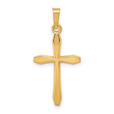 Black Bow Jewelry 14k Yellow Gold Polished Cross Pendant