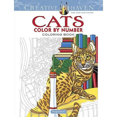 Creative Haven Cats Color by Number Coloring Book - (Creative Haven Coloring Books) by  George Toufexis (Paperback)