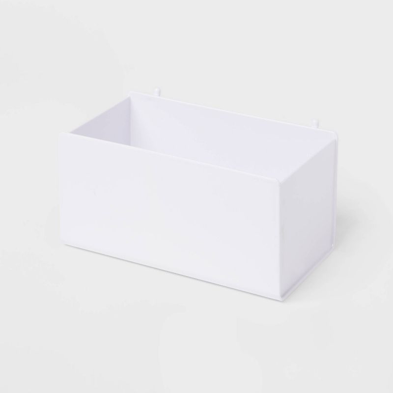 Pegboard Wide Cup Accessory - Brightroom&#8482;: Plastic Organizer Bin, White, Portable & Adjustable, No Assembly Required, 1 of 4