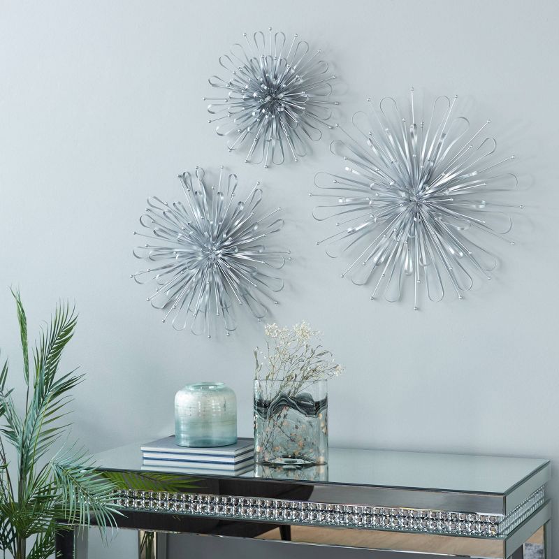 Set of 3 Metal Starburst Wall Decors with Orb Detailing - Olivia & May, 5 of 6