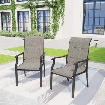 2pk Steel Patio Padded Sling Arm Chairs - Captiva Designs