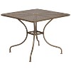 Flash Furniture Oia Commercial Grade 35.5" Square Indoor-Outdoor Steel Patio Table Set with 2 Square Back Chairs - 3 of 4