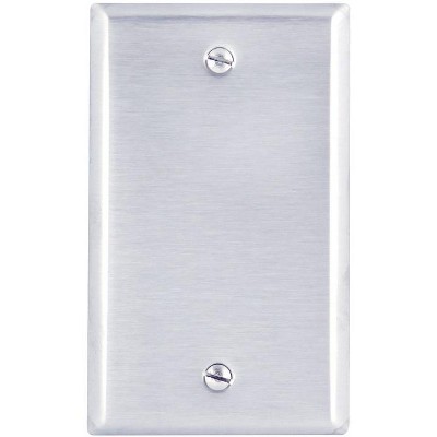 Leviton Silver 1 gang Stainless Steel Blank Wall Plate 1 pk