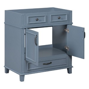 30'' Bathroom Vanity, Solid Wood Frame Bathroom Storage Cabinet, With Soft Closing Doors, Frame Bathroom Storage Cabinet Only, Retro Vanities - 1 of 4