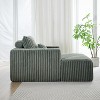 49”W Corduroy Sponge Sofa Lounge Chair Sleeper Chair with Removable footrest and Pillow, No Assembly Required-ModernLuxe - 4 of 4