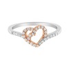 10K Two Toned Gold 1/5 Cttw Diamond Heart Cocktail Ring - 3 of 4