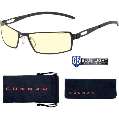 GUNNAR Gaming and Computer Glasses for Adults - Sheadog, Onyx Frame, Amber Lens, Blocks 65% Blue Light