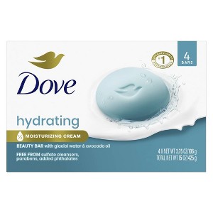 Dove Beauty Hydrating Bar Soaps - Glacial Water & Avocado Oil - 15oz/4ct - 1 of 4