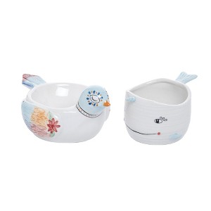 Transpac Tiny Happy Bird/narwhal Planter Set of 2 Spring Home Decorations - 1 of 1