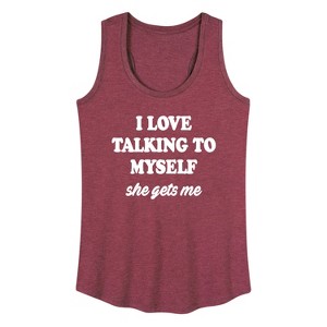 Women's - Instant Message - I Love Talking To Myself Graphic Racerback Tank - 1 of 4