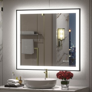 Apmir Super Bright Front & Back LED Lighted Anti-Fog Aluminum Alloy Framed Tempered Glass Bathroom/Vanity Mirror with ETL & 3-Year Warranty - 1 of 4