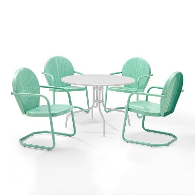 Griffith 5pc Outdoor Dining Set - Aqua - Crosley