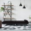 vidaXL Sofa Bed with Cup Holders Black Faux Leather - 3 of 4