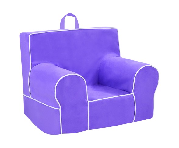 Classic Grab-N-Go Kids' Foam Rocker With Handle - Perfectly Plum With White Welt - Kangaroo Trading Co.
