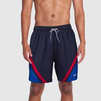 Speedo Men's 7" Solid Colorblock Swim Shorts - Blue/Red