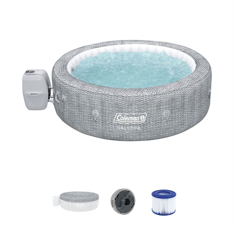 Coleman SaluSpa Sicily AirJet Inflatable Hot Tub with 6 Pack of Bestway SaluSpa Underwater Non Slip Pool/Spa Seat & 3 Padded Headrest Pillows, 2 of 7