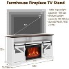 Brown Brown Electric Fireplace TV Stand for 65 Inch TV Farmhouse Entertainment Center with Storage Cabinets Modern Media Console Table with Sliding B - 2 of 4