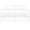 vidaXL Metal Bed Frame - 59.1"x78.7" White - Durable Steel Frame with Headboard/Footboard - Extra Storage Space - Mattress Not Included - 3 of 4