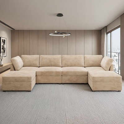 XIZZI Luxury Modular Sectional Sofa Couch, Oversized Cloud Couch for Living Room, Deep Seat Upholstered Convertible Sleeper Sofa