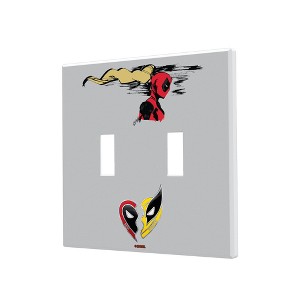 Marvel Deadpool Badge Hidden-Screw Light Switch Plate for Double Toggle - 1 of 4