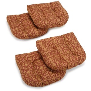 Blazing Needles, 19-inch U-Shaped Spun Polyester Outdoor Tufted Dining Chair Cushions (Set of 4) - 1 of 1